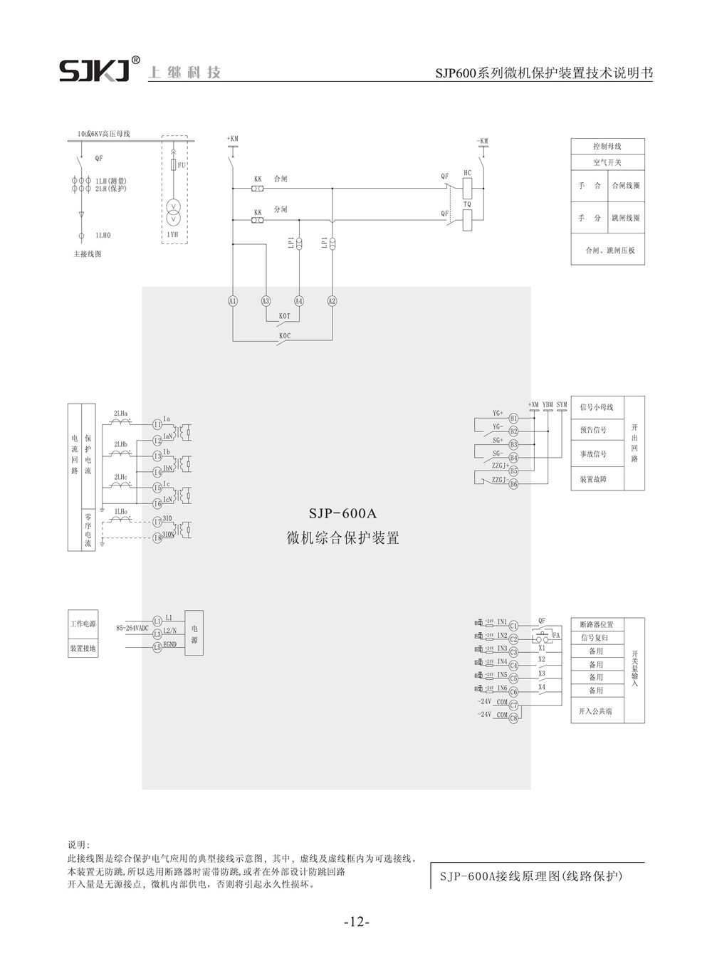 SJP-600A微機綜合保護(hù)裝置產(chǎn)品參數(shù)圖片二