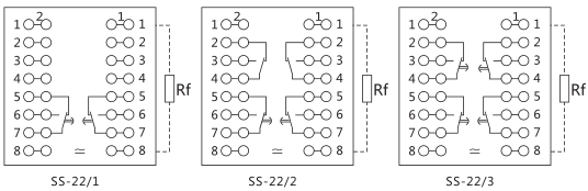 SS-22/3型時(shí)間繼電器內(nèi)部接線(xiàn)及外引接線(xiàn)圖片